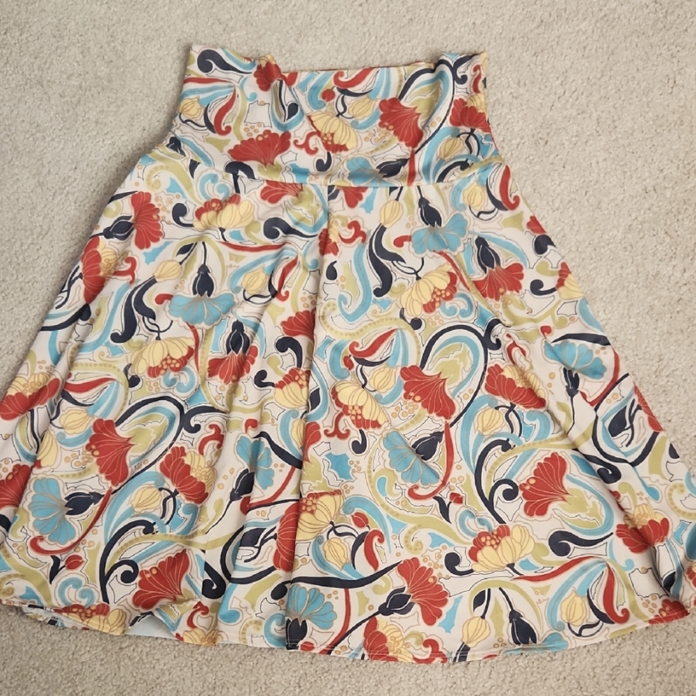 Weekenders Red and Blue A-Line Pleated Knee-length Skirt